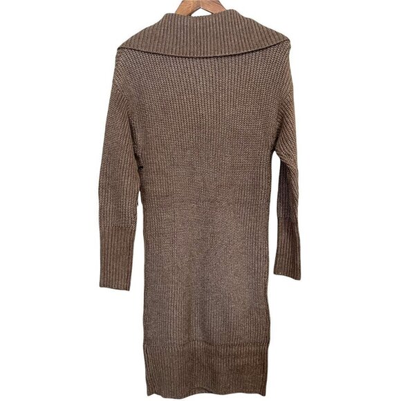 Cupcakes & Cashmere Women's NWT Tan Ribbed Notch Zip Collar Sweater Dress XS - Picture 9 of 9